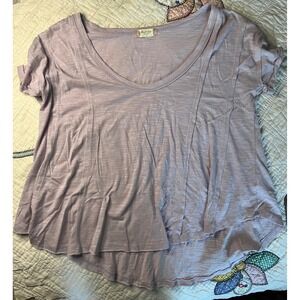 Altard State Eco Kind Lavender Purple Slub Knit Scoop Neck High Low Top Medium